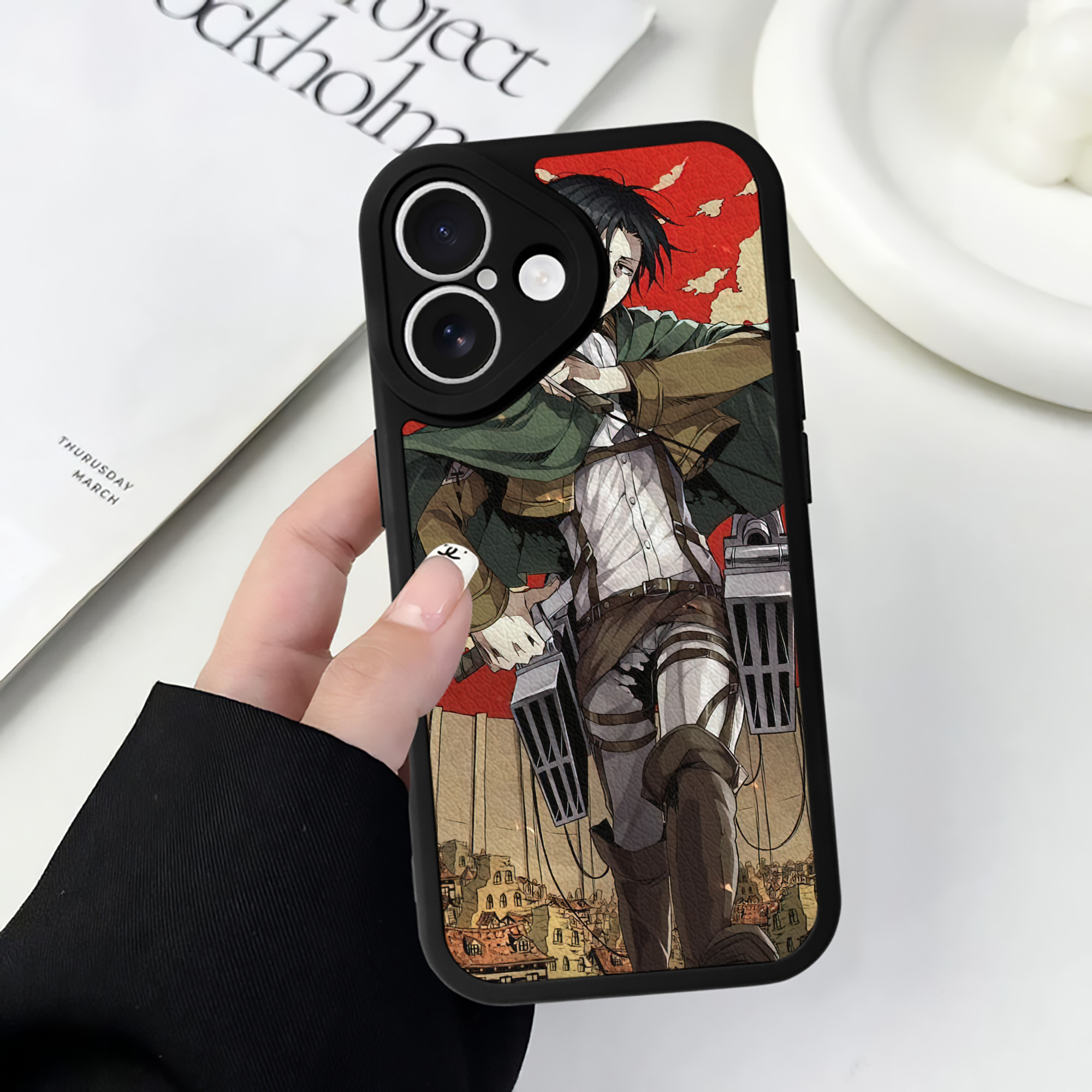 （画像用） 進撃の巨人 Attack on Titan 【iPhone 16シリーズ対応】シリコンスマホケース（レザー調） 材質：シリコン